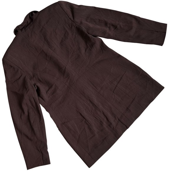 Sundazed (Germany) Viscose Blend Crêpe Weave Cutaway Coat Brown (Veronica Beard) - Picture 2 of 4